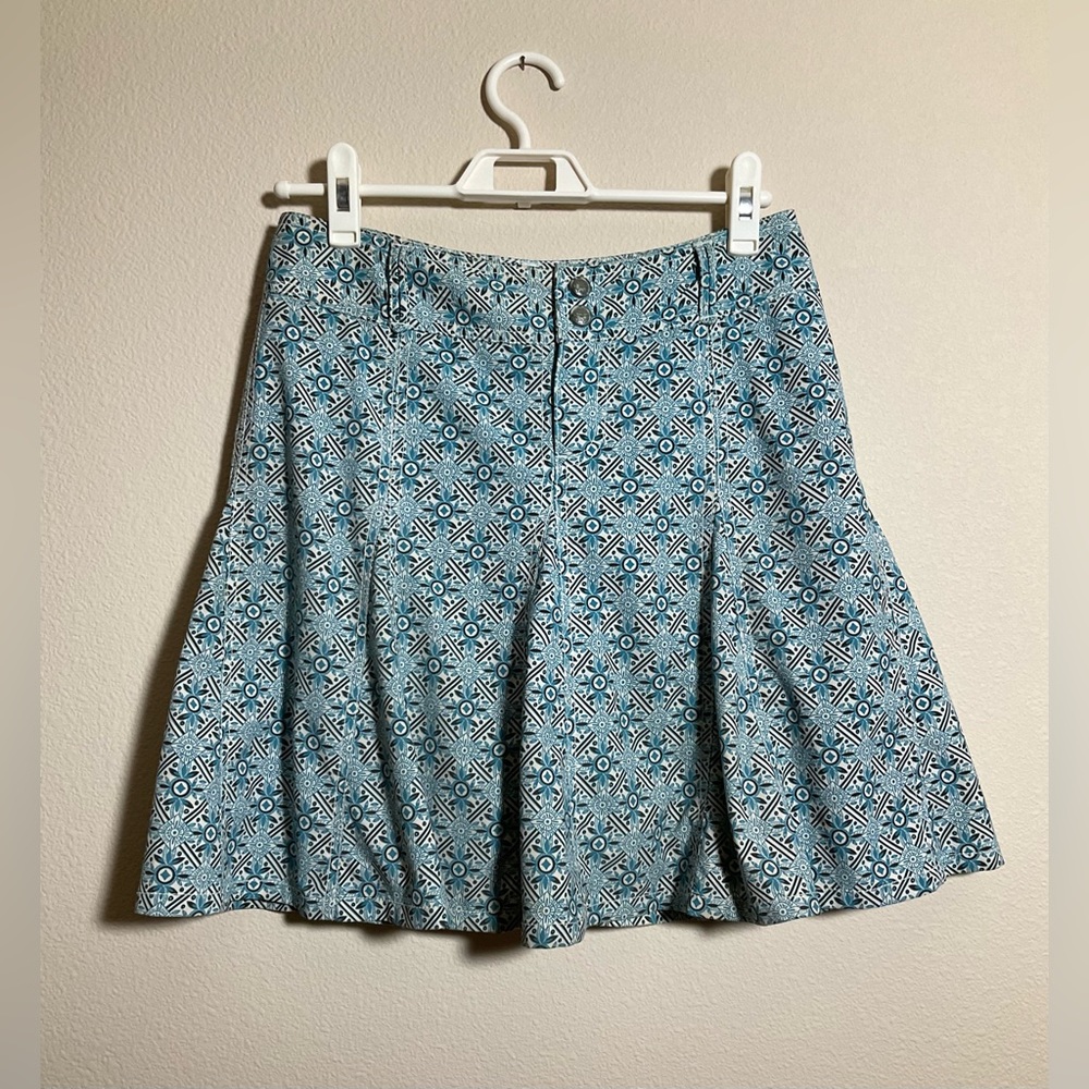 Athleta Whatever Skort Blue floral print Skirt Shorts flared Sz 2